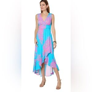Lilly Pulitzer Blue and Pink High Low Dress